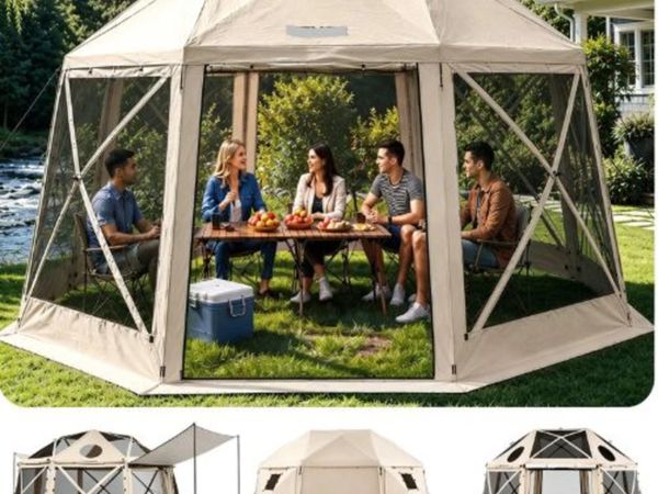 Pop up Gazebo Screen Tent, 4.57 x 4.57 m, 13-Sided - Main image
