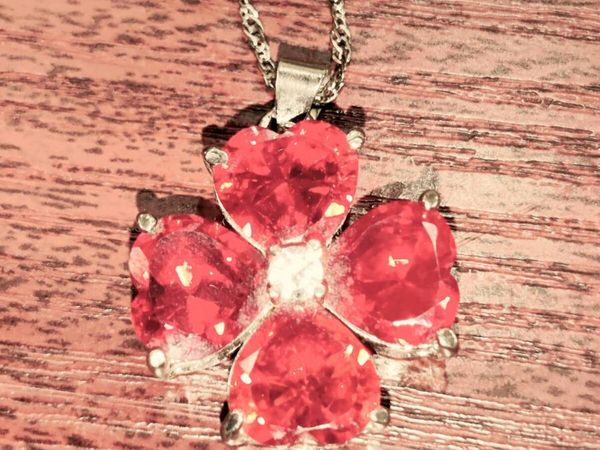 FOUR LEAF CLOVER, 18CT White Gold Plated Necklace - Main image