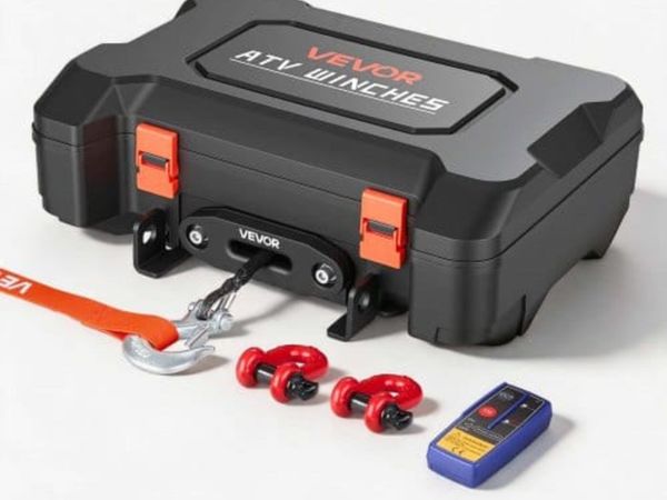 Portable Winch, 2041 kg 12V DC Electric Winch with - Main image
