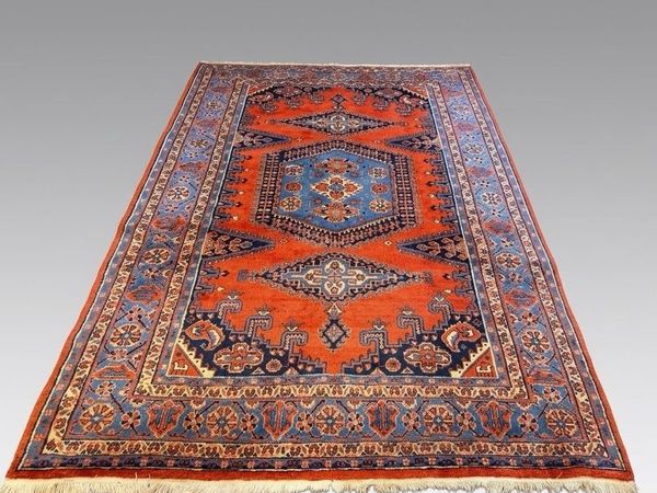 Large Vintage Handknotted Wiss Wool Rug - Main image