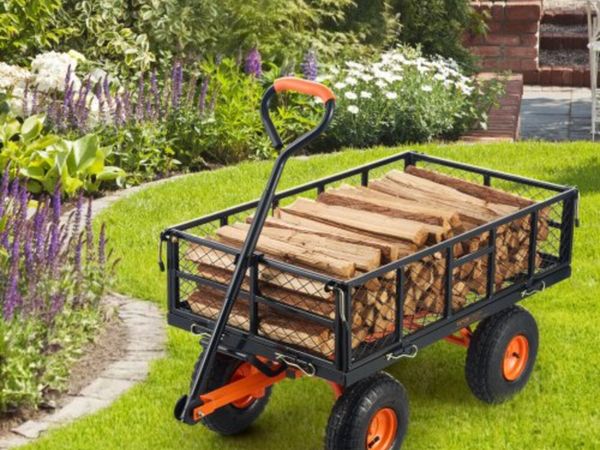 Dump Cart, Metal Garden Dump Cart with Easy to Ass - Main image