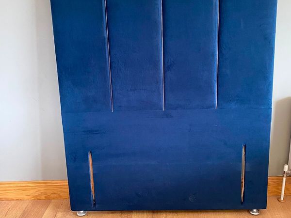 4 ft bedframe base navy velvet ez living - Main image