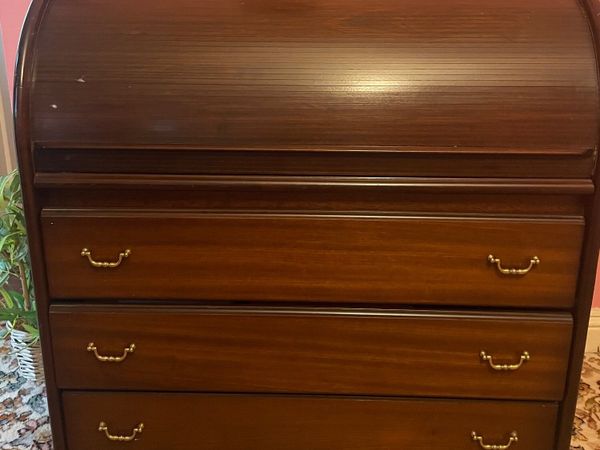 . Roll-top bureau / writing desk with drawers - Main image