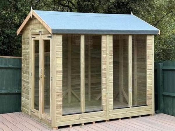 🌟 8X6 COOLA PREMIUM APEX SUMMERHOUSE – IN STOCK - Main image