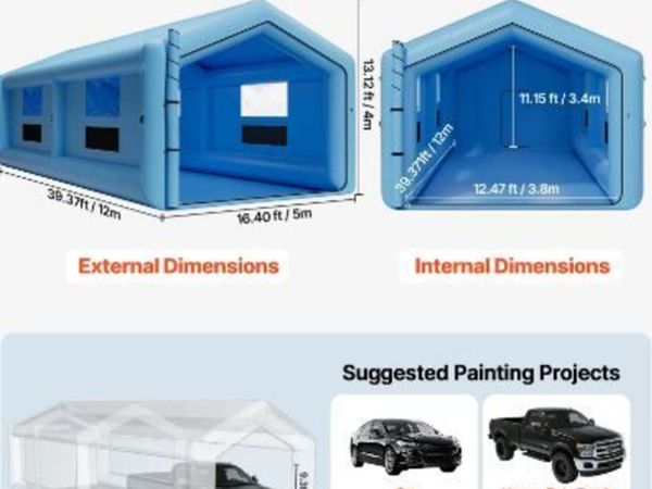 Inflatable Paint Booth, 12 x 5 x 4 m, Inflatable - Main image