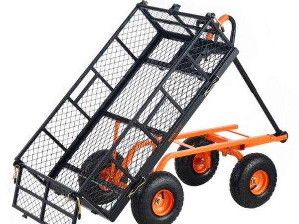 Garden Dump Cart Heavy-duty Metal Yard Carts and W - Main image