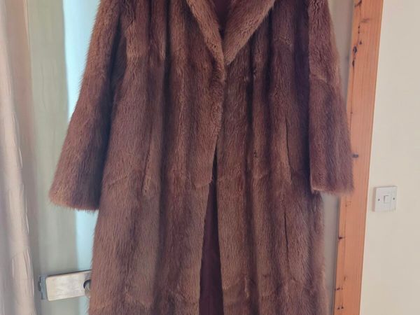 Full-Length Musquash Fur Coat with Silk Lining - Main image