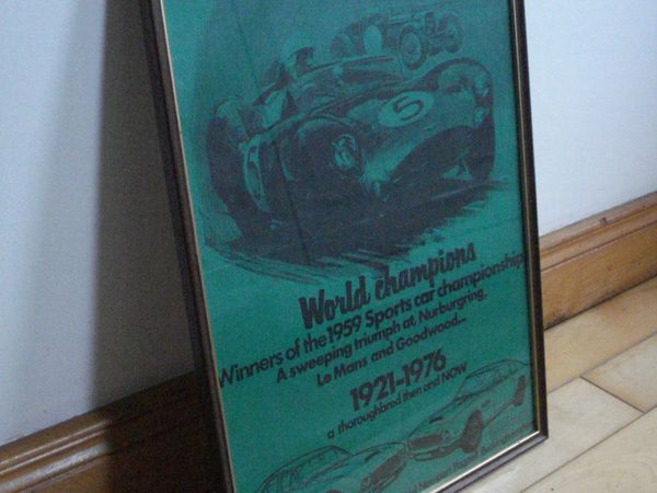 ASTON MARTIN LAGONDA FRAMED 1976 POSTER & BADGE. - Main image