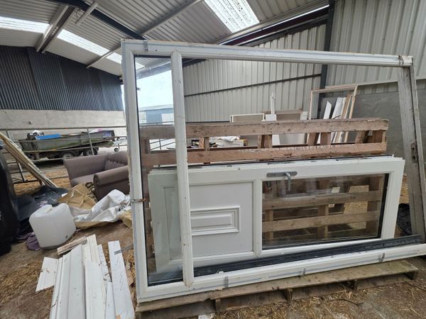 Large White PVC French Doors with Frame - Main image