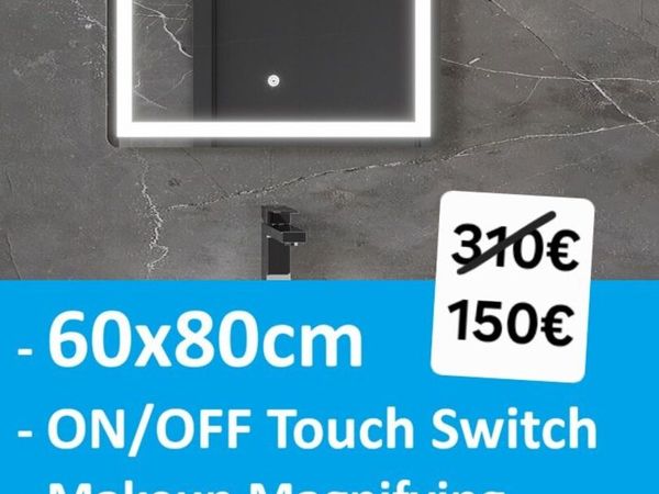 LED Bathroom Mirror 60x80cm Antifog Makeup - Main image