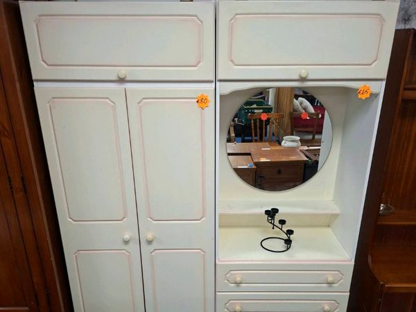 CREAM WARDROBE AND DRESSER WIRH MIRROR - Main image