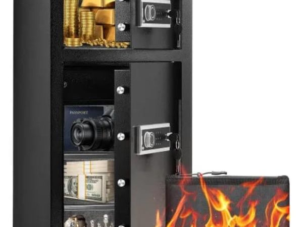 Double Doors 5.5 cu.ft Safe Box with Key Lock & Pa - Main image