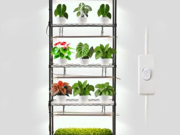 DIY Plant Shelf with Grow Lights, 180cm Tall Indoo - Main image