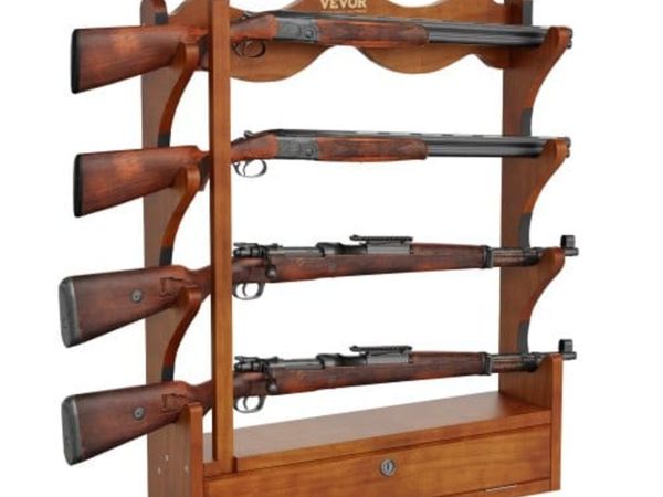 Gun Rack, Wood Gun Rack Wall Mount, Gun Display Ra - Main image