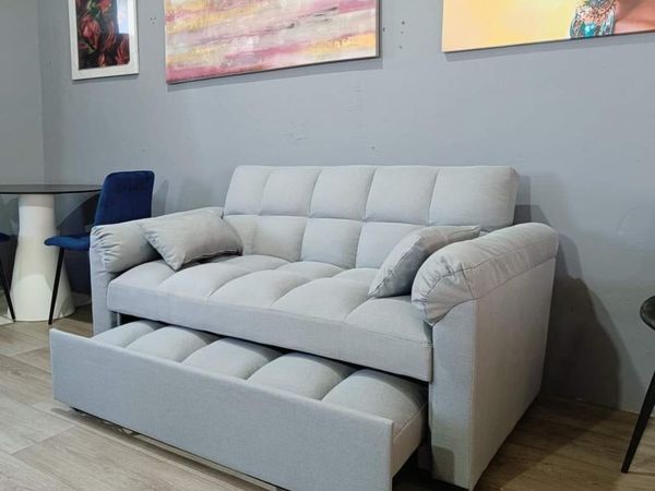 🛋️ PULL-OUT DOUBLE SOFA BED – TOKYO GREY - Main image