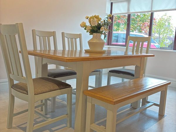 EZ LIVING Camille dining table, bench & 4 chairs - Main image