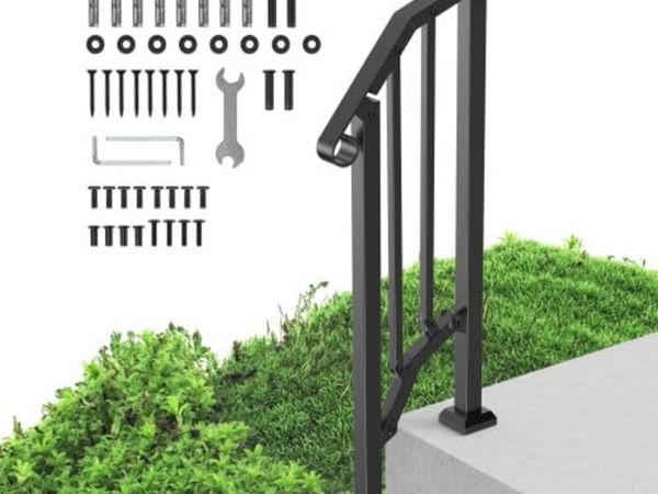 Handrails for Outdoor Steps, 1-2 Step Stair Hand R - Main image