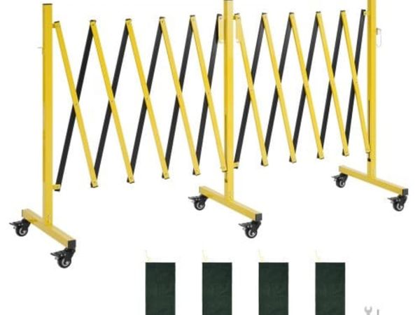 Double Expandable Barricades, 5.46m Industrial Saf - Main image