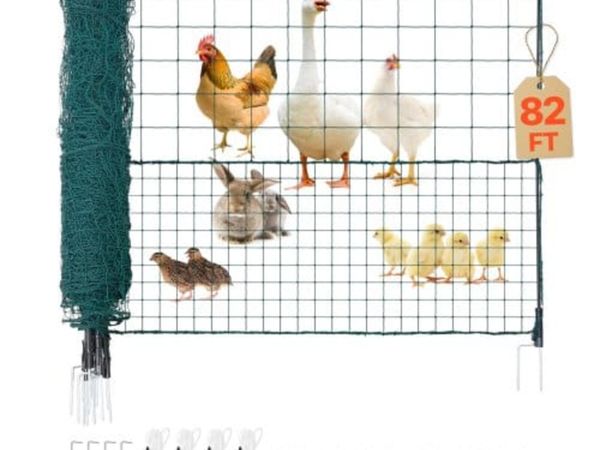 Temporary Fence with Posts, 1.25 x 25m Plastic Mes - Main image
