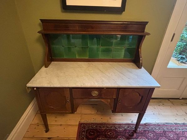 Antique Marble Top Mahogany Sideboard - Main image