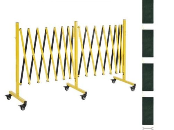 Double Expandable Barricades, 7.66m Industrial Saf - Main image
