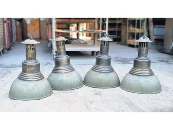 Set Of 4 Vintage Style Industrial Pendant Lights K - Main image