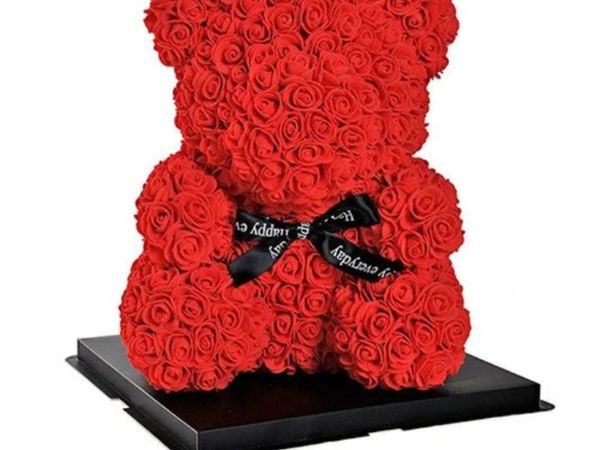 Rose teddy bear 25 cm free packaging - Main image