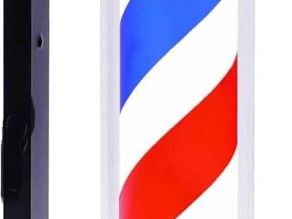Barber Pole LED Rotating Sign Red White Blue 220V - Main image