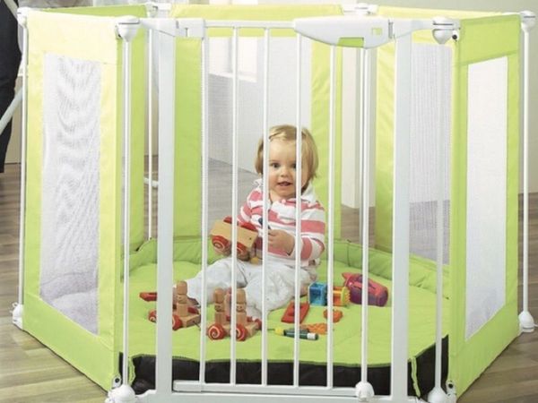 Mothercare Safer Living Soft Play Pen + Room Divider - 6 Panel Lime Green - SH01 - Main image