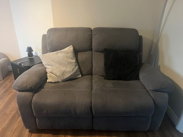 Grey 2 seater recliner sofa - Main image
