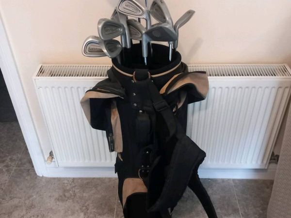 West coast cavity back golf clubs and bag. - Main image