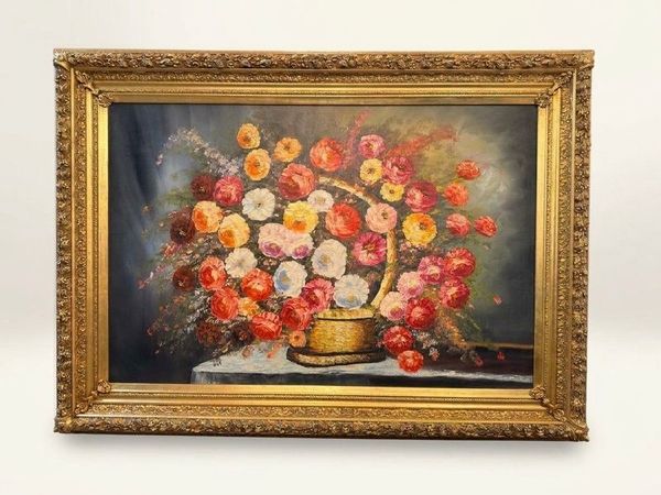 Monumental Floral Still Life Oil Painting - Main image