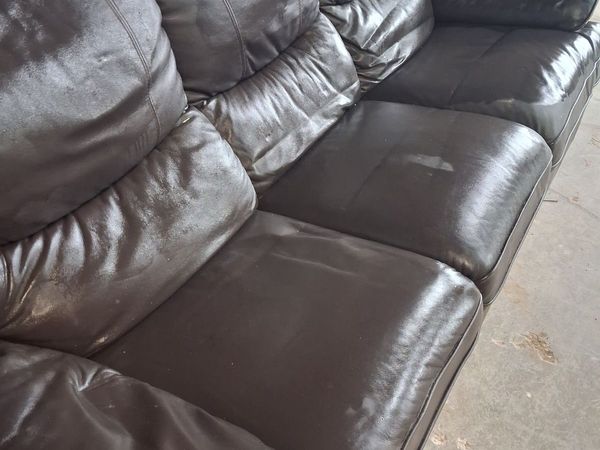 Brown Leather  3 Seater Recliner Sofa - Main image
