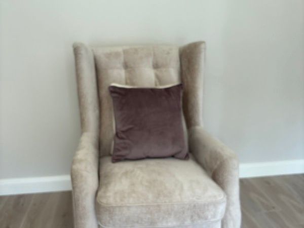 Cream fabric sofa and matching armchair set - Main image