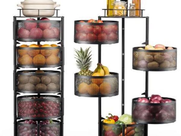 Rotating Storage Rack Cart, 5 Tier Fruit - Main image