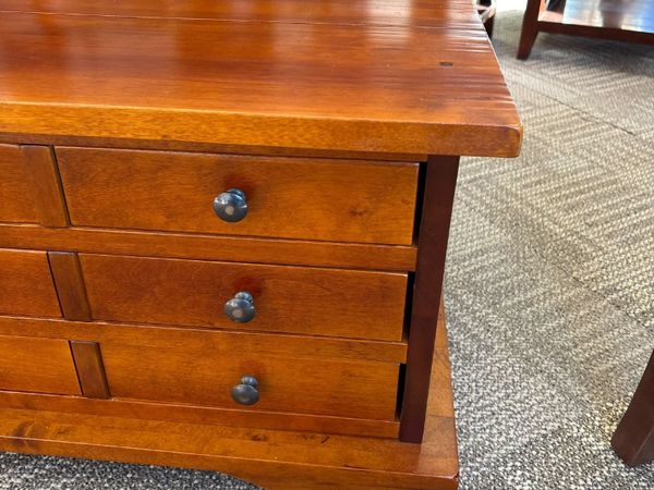 Handsome mahogany nine drawer chest coffee table. - Main image
