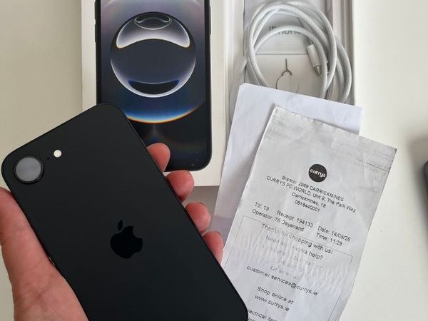 Brand new Apple iPhone 16e - Black, 128gb - unwanted, never used: private seller, Currys receipt - Main image