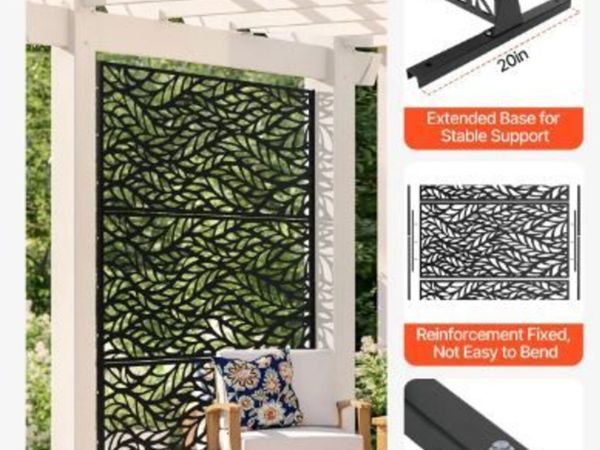 Metal Privacy Screen, 47" W x 72" H, Outdoor - Main image