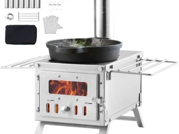 Wood Stove, 203.20 cm, Stainless Steel Camping Ten - Main image