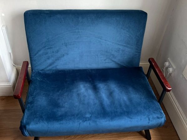 Navy Velvet Single Sofa Bed - Main image