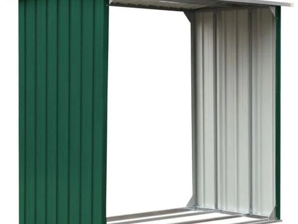 Log Storage Shed Galvanised Steel 172x91x154 cm Gr - Main image