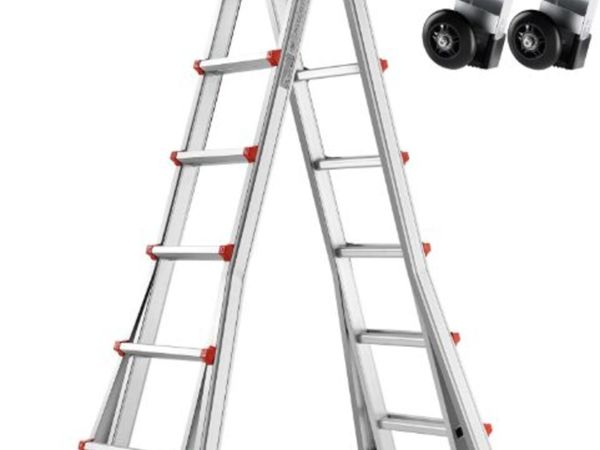 Telescoping Ladder A Frame,20.5 FT Compact Aluminu - Main image