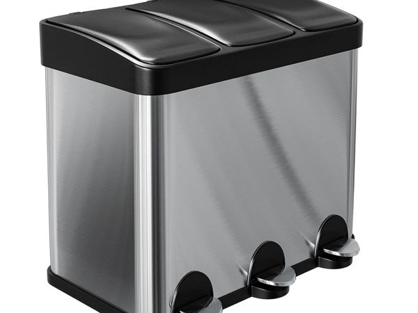 Kitchen Recycling Bin 45L Three Sections - Main image