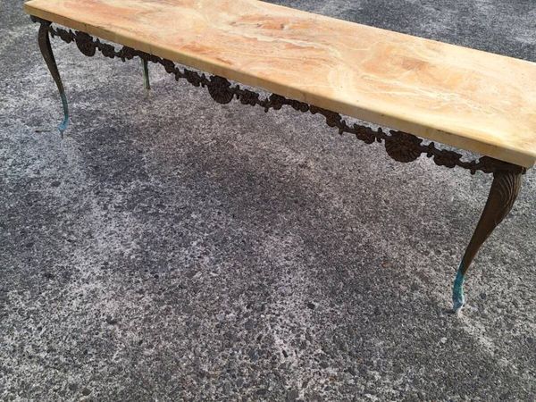 Vintage metal coffee table in need of restoration - Main image