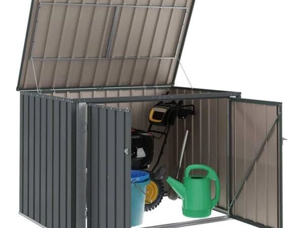 Garden Storage Box Black 151.5 x 107 x 100 cm Stee - Main image