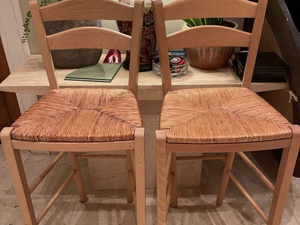 2 x Sturdy Wooden Kitchen Breakfast Bar Stools - Main image