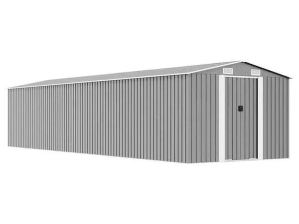 Garden Shed Grey 257x779x181 cm Galvanised steel - Main image