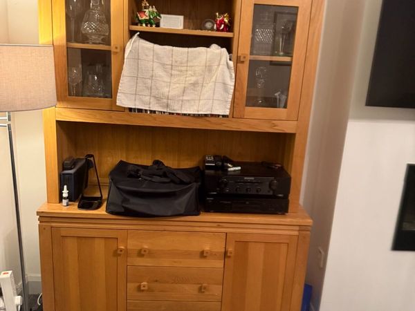 Solid Oak Dresser & Display Unit and other items. - Main image
