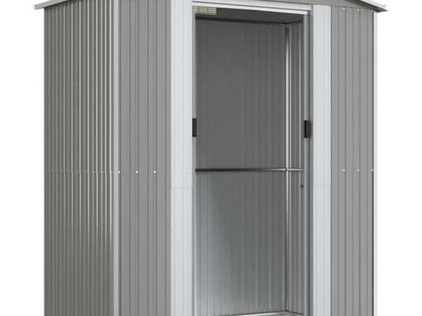 Garden Shed Light Grey 192x108x223 cm Galvanised S - Main image