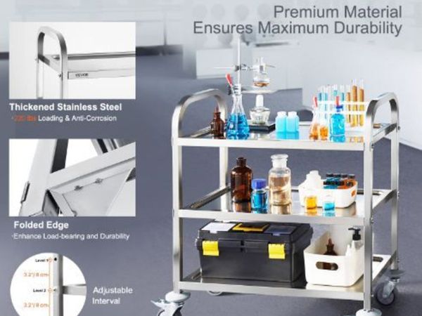 Stainless Steel Cart, 3 Layers - Main image
